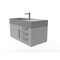 Castello Usa Amazon 36" Wall Mounted  Gray Vanity With Gray Top And Chrome Handles CB-MC-36G-CHR-2056L-GR - alternate 3